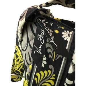 Vera Bradley Crossbody black yellow white baroque adjusting bag quilted pattern